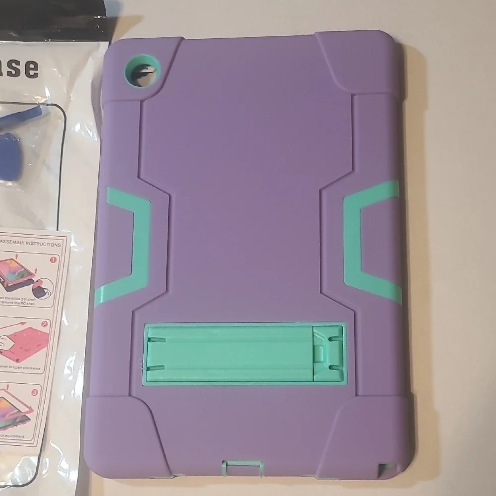 Purple and Teal For Samsung A8 10.5 Tablet Case With Kickstand NWOT